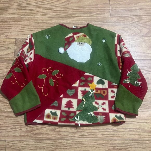 Vintage Fleece Christmas Sweater Medium - Picture 10 of 12